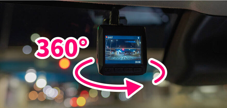 360°全方位カメラタイプ ドライブレコーダーの取り付け後イメージ